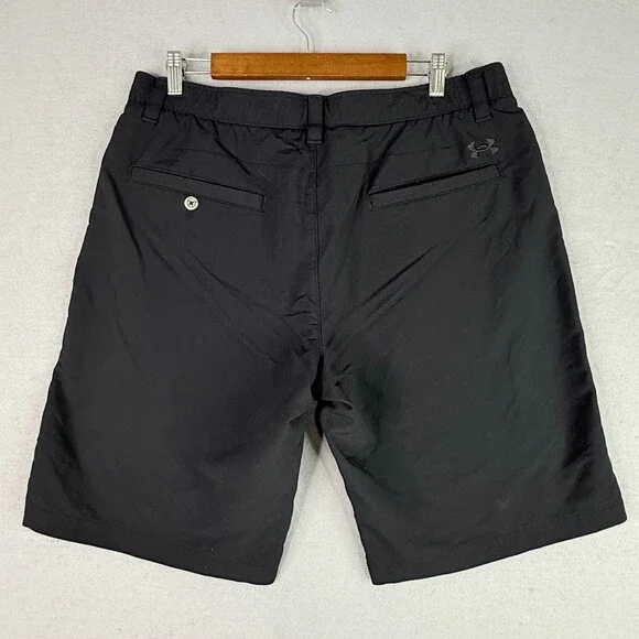 Under Armour Shorts Mens 38 Black Golf Classic Chino Casual Prep Heatgear - Picture 9 of 10